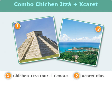 Chichen-Itza & Xcaret Combo-Tour a Chich�n-Itz� + Cenote<br>Tour Xcaret plus<br>