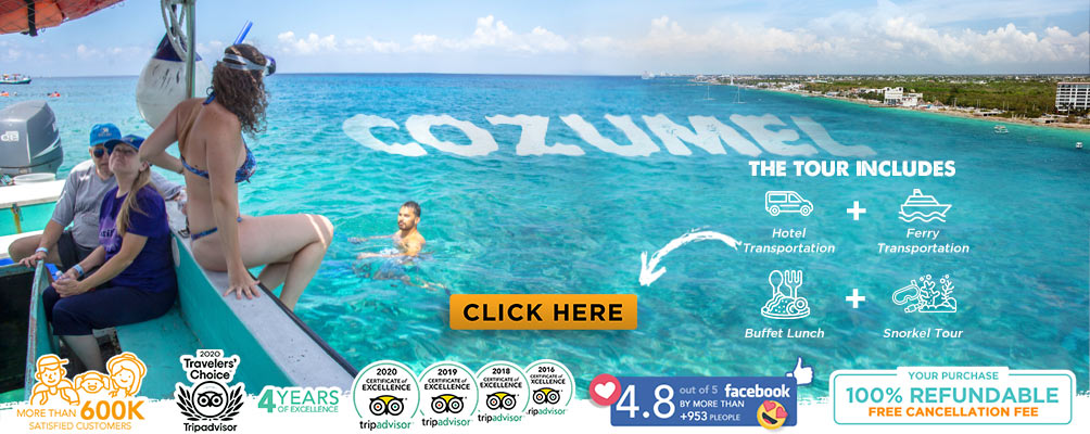 woman swiming in the sea of cozumel reef