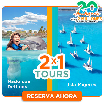 2x1 en tours isla mujeres catamaran + nado con delfines