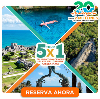 5 tours en uno tulum coba cenotes, playa del carmen