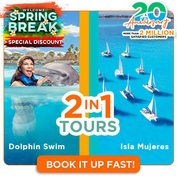 women swiming with Dolphins isla mujeres