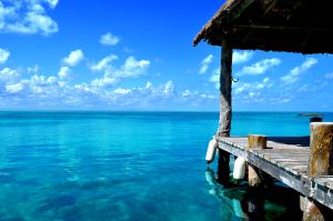 Muele rustico en la costa de Isla Contoy