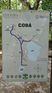 Mapa oficial de la zona arqueológica de Cobá