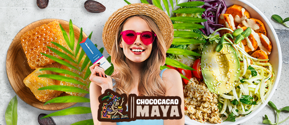 Buffet vegano en Chococacao Maya