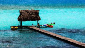 muelle rústico en bacalar