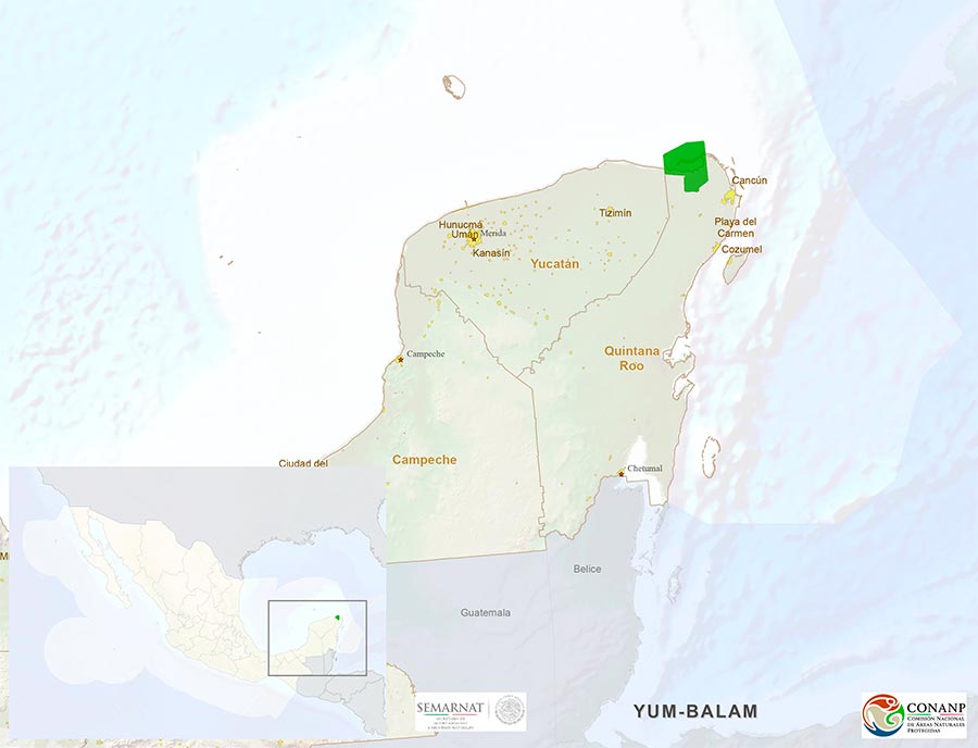 Mapa Biosfera de Yum Balam