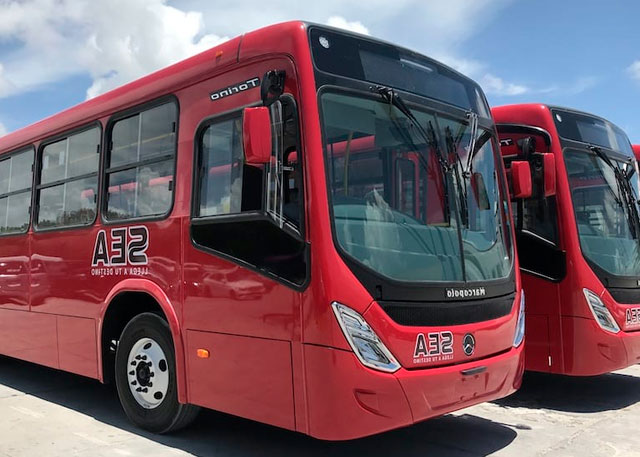 autobuses rojos de cancun zona hotelera